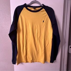 Polo by Ralph Lauren Yellow and Navy Baseball T-shirt Women’s Size XL